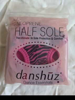Danshuz Pink Zebra Neoprene Half Soles